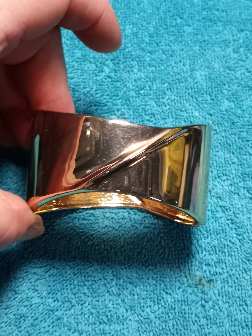 Metal Hinged Cuff Bracelet - Gold